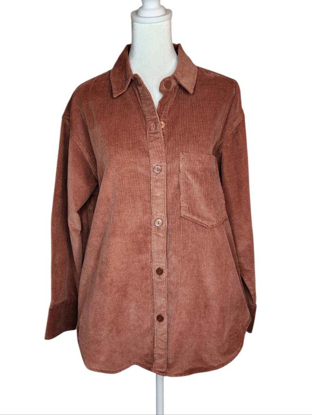 NEW Abercrombie & Fitch Brown Corduroy Shacket Oversized Size Small